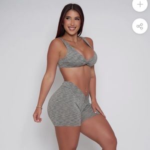 PCHEEBUM SOFT OLIVE V-WAIST SCRUNCH BUTT SET